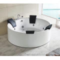 big size acrylic pure white one-piece round massage bathtub